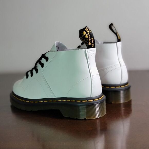 Dr. Martens Church Smooth Leather Monkey Boots White Brown Size 5 Combat Air New - Picture 8 of 16